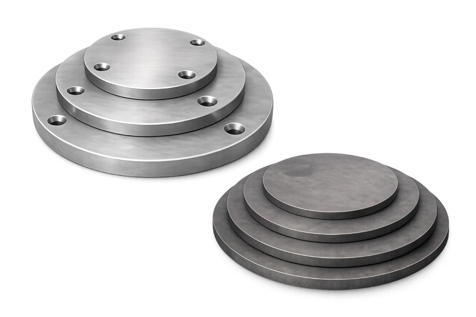 Steel plate discs with drill holes